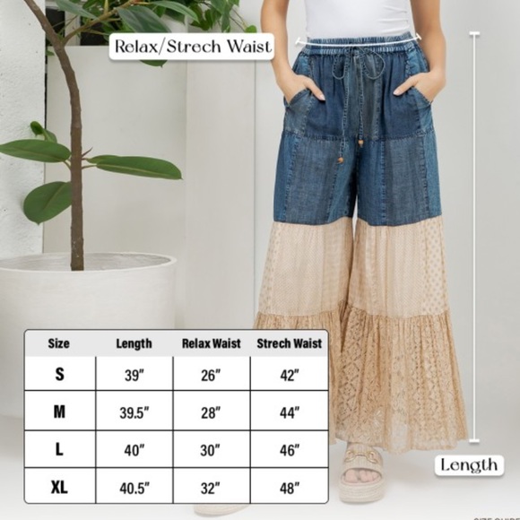 YTS8–(PRE ORDER 3/20) Elegant Denim and Lace Flare Jeans - Picture 3 of 4